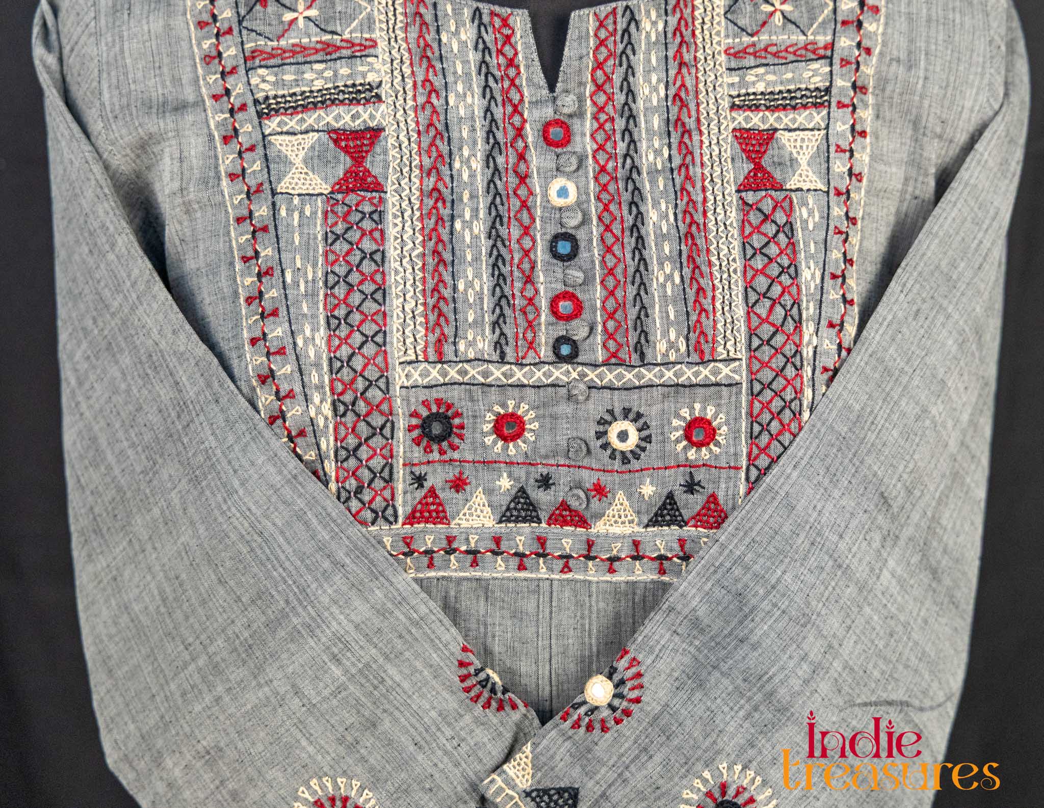 Lambani hand-embroidered readymade Kurti - Image 3