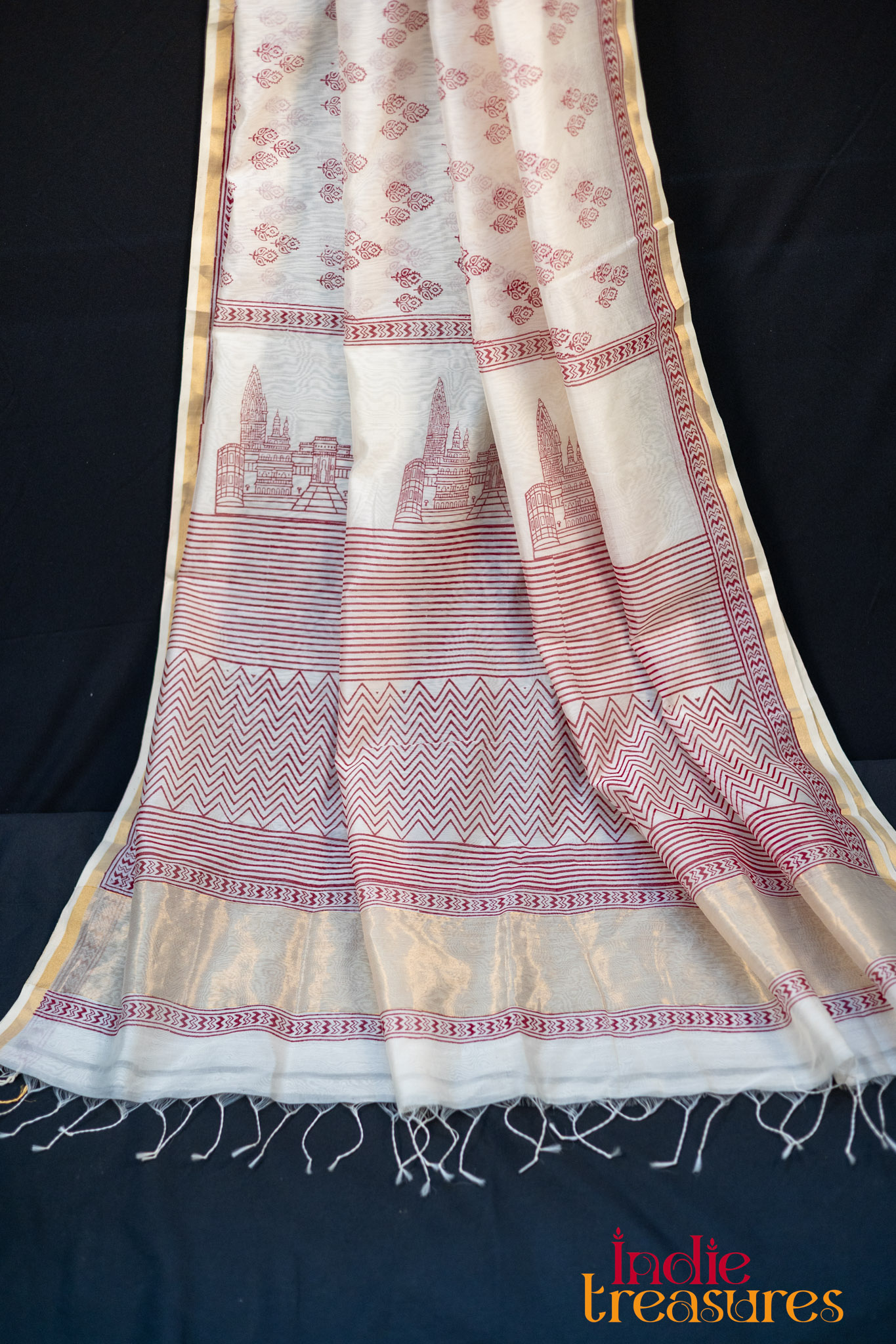 Hand Block Prints on Maheshwari Silk Cotton - Image 3