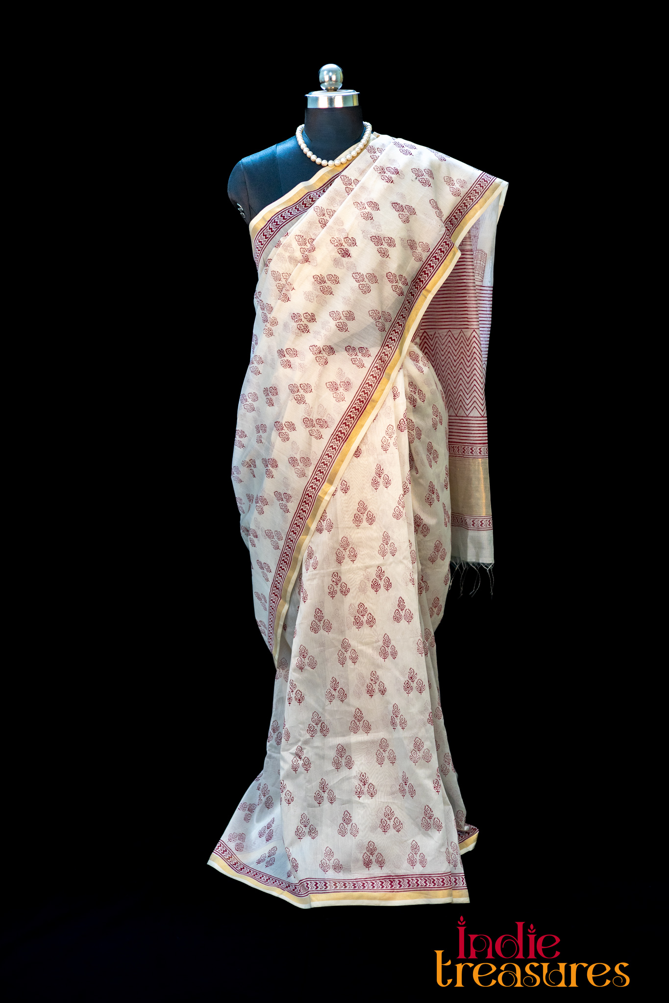 Hand Block Prints on Maheshwari Silk Cotton - Image 4