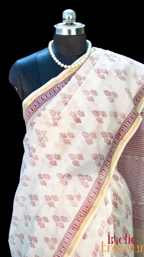 Hand Block Prints on Maheshwari Silk Cotton