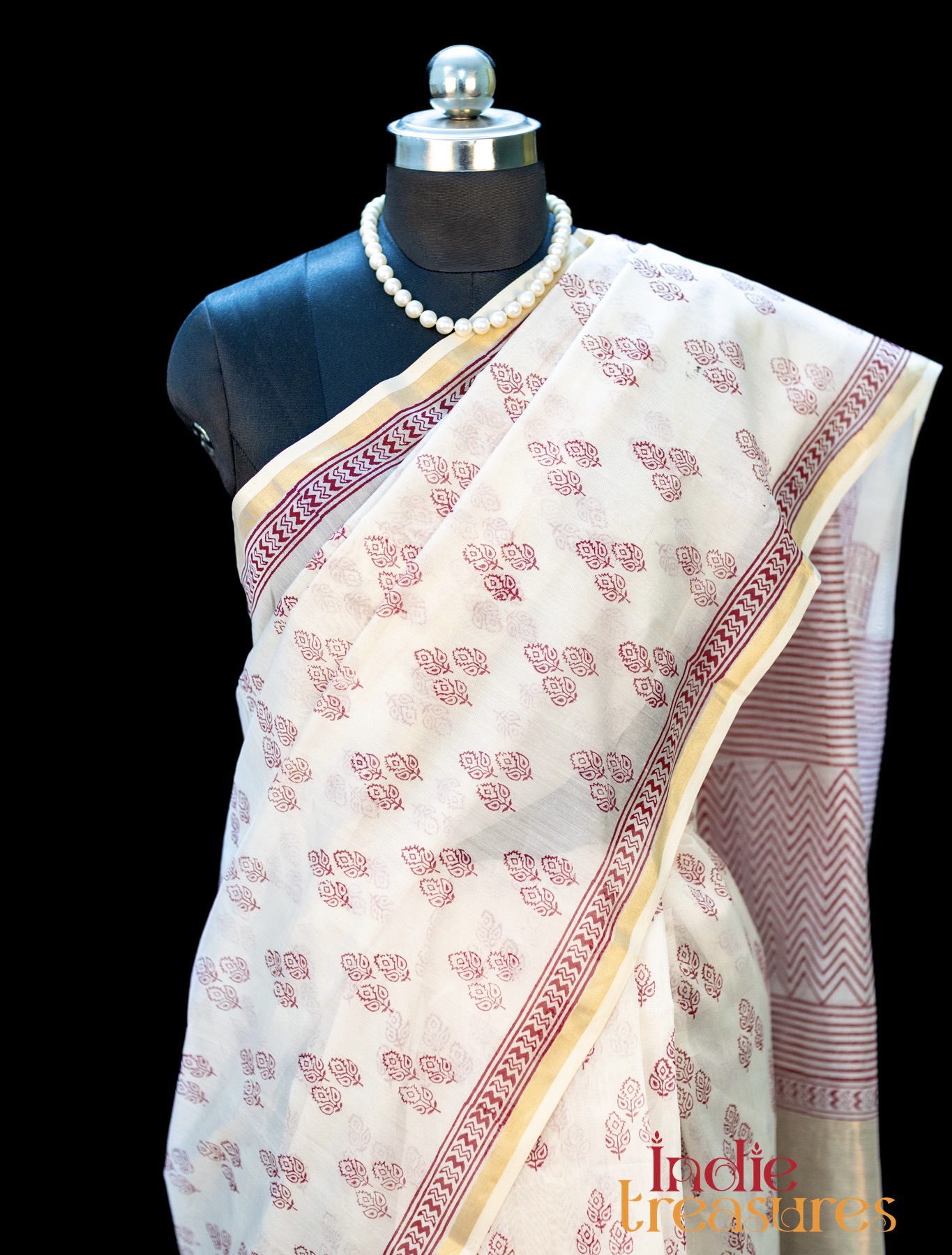 Hand Block Prints on Maheshwari Silk Cotton