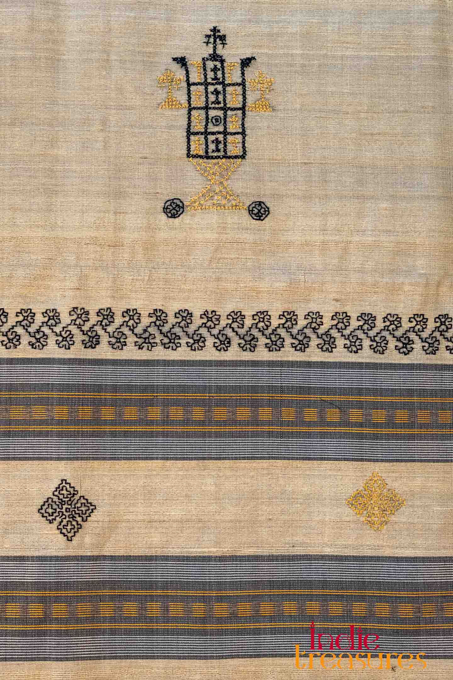 Tussar Silk with Kasuti Hand Embroidery - Image 3
