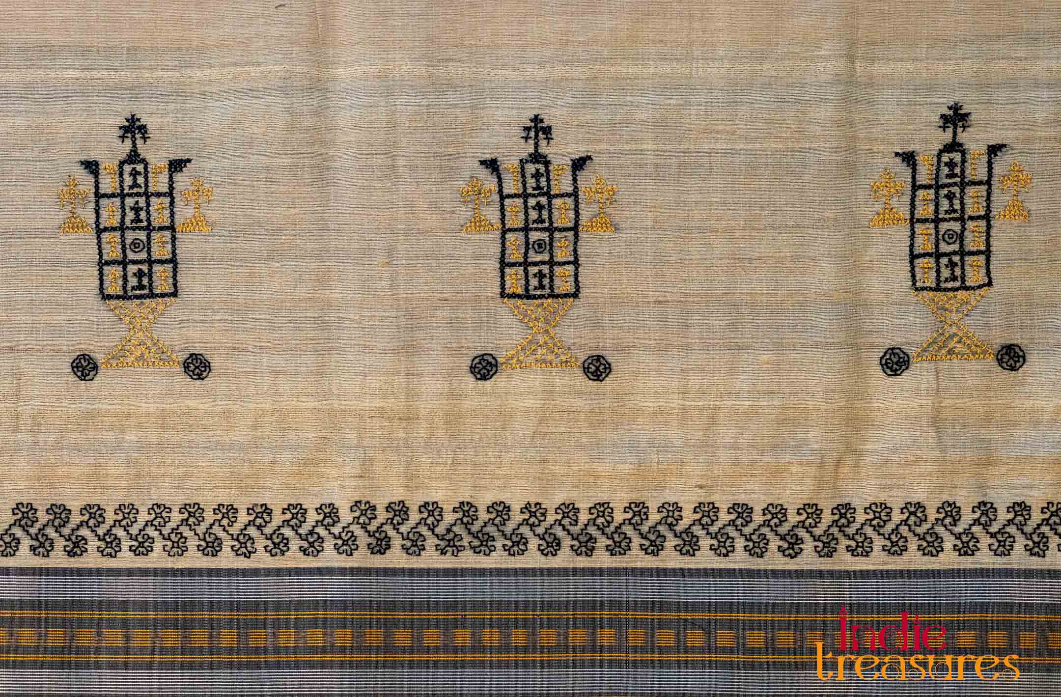 Tussar Silk with Kasuti Hand Embroidery - Image 6