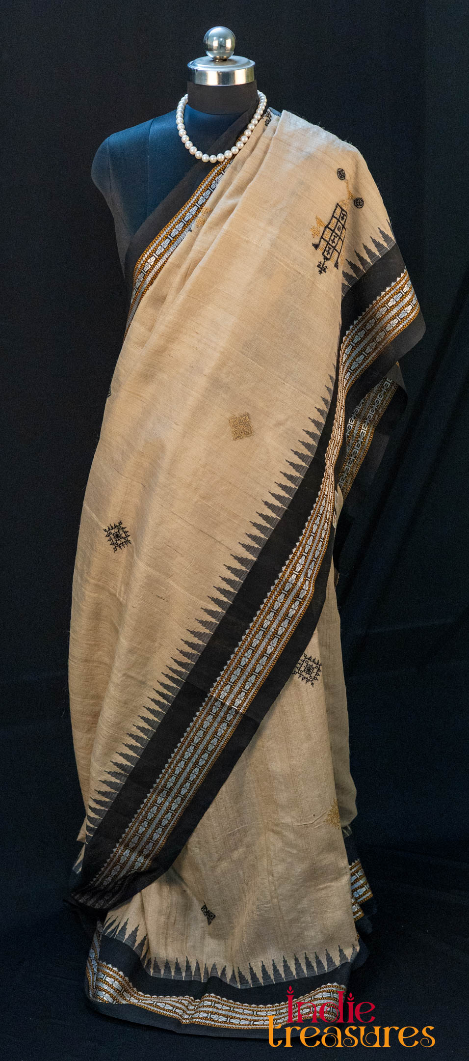 Tussar Silk with Kasuti Hand Embroidery - Image 7