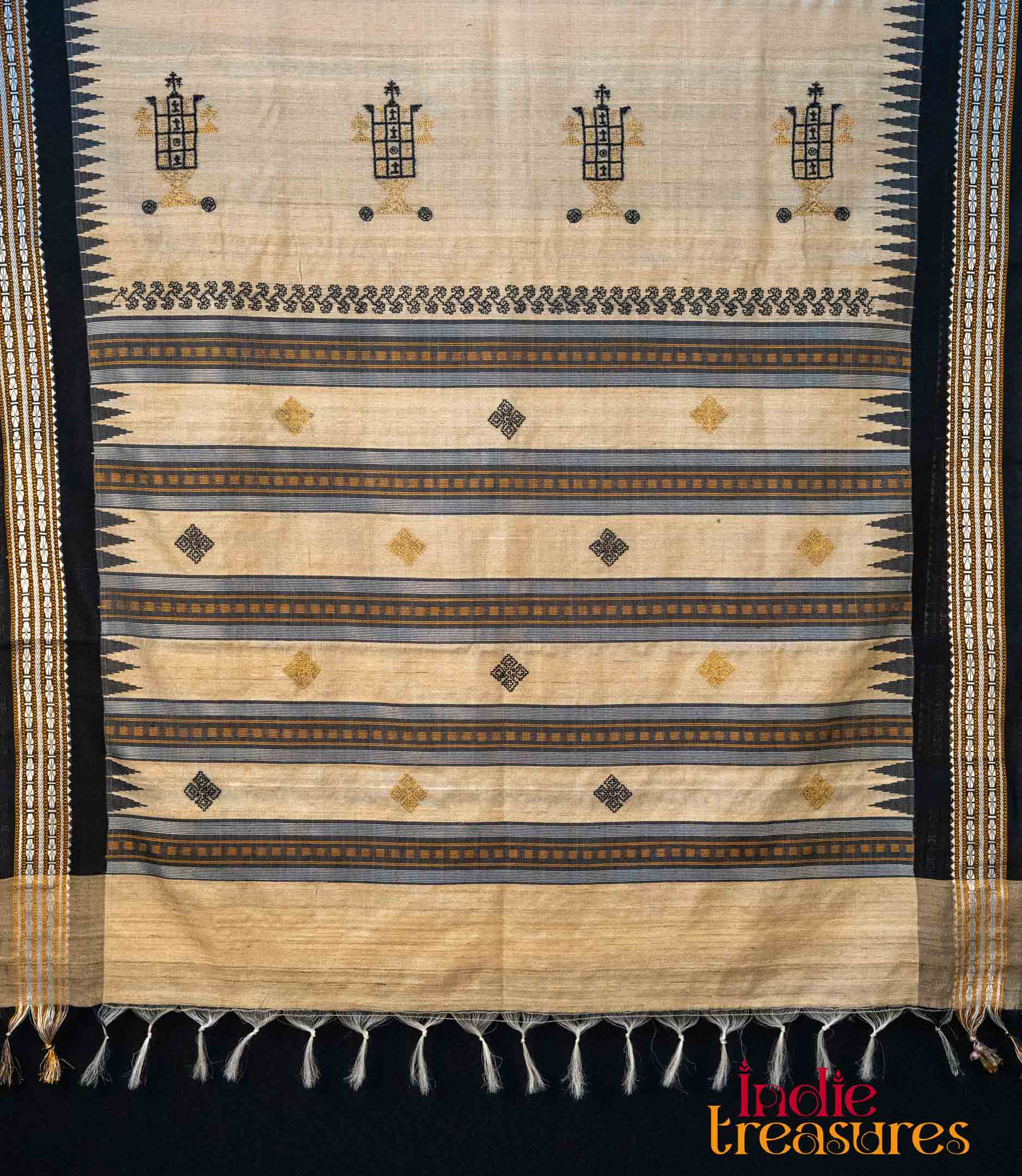 Tussar Silk with Kasuti Hand Embroidery - Image 8