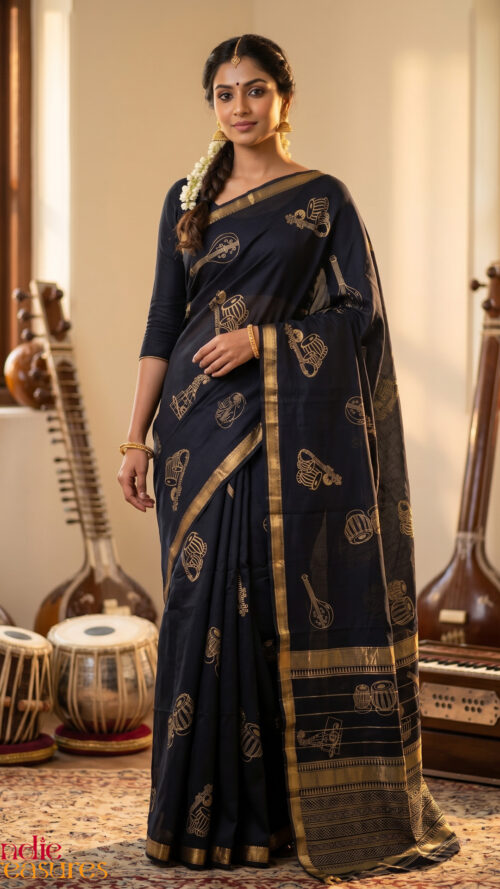 Handblock Prints on Maheshwari Silk Cotton