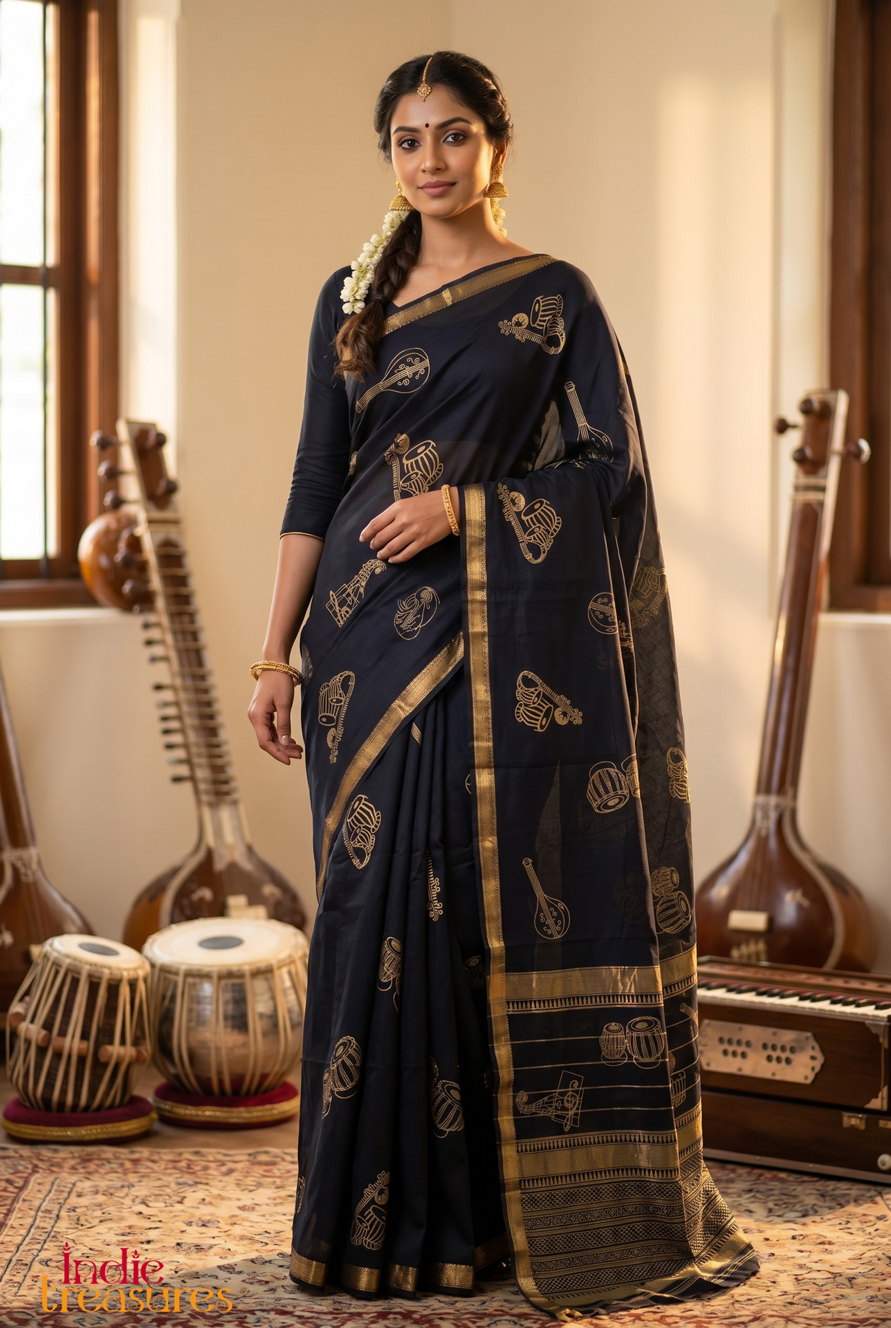 Handblock Prints on Maheshwari Silk Cotton