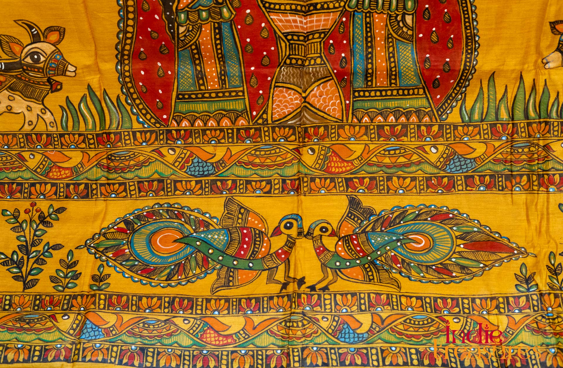 Madhubani on Tussar Silk - Image 7