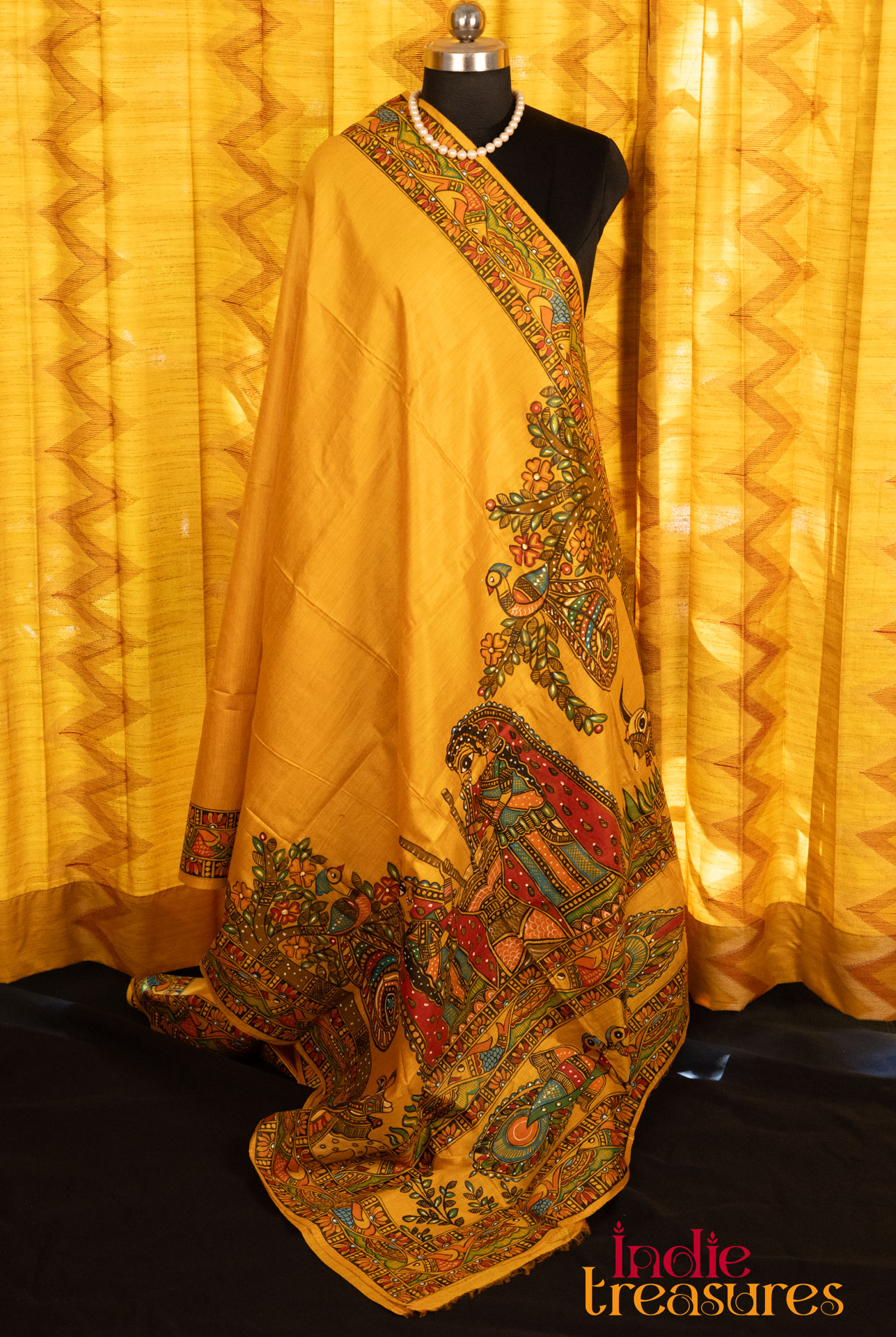 Madhubani on Tussar Silk - Image 2