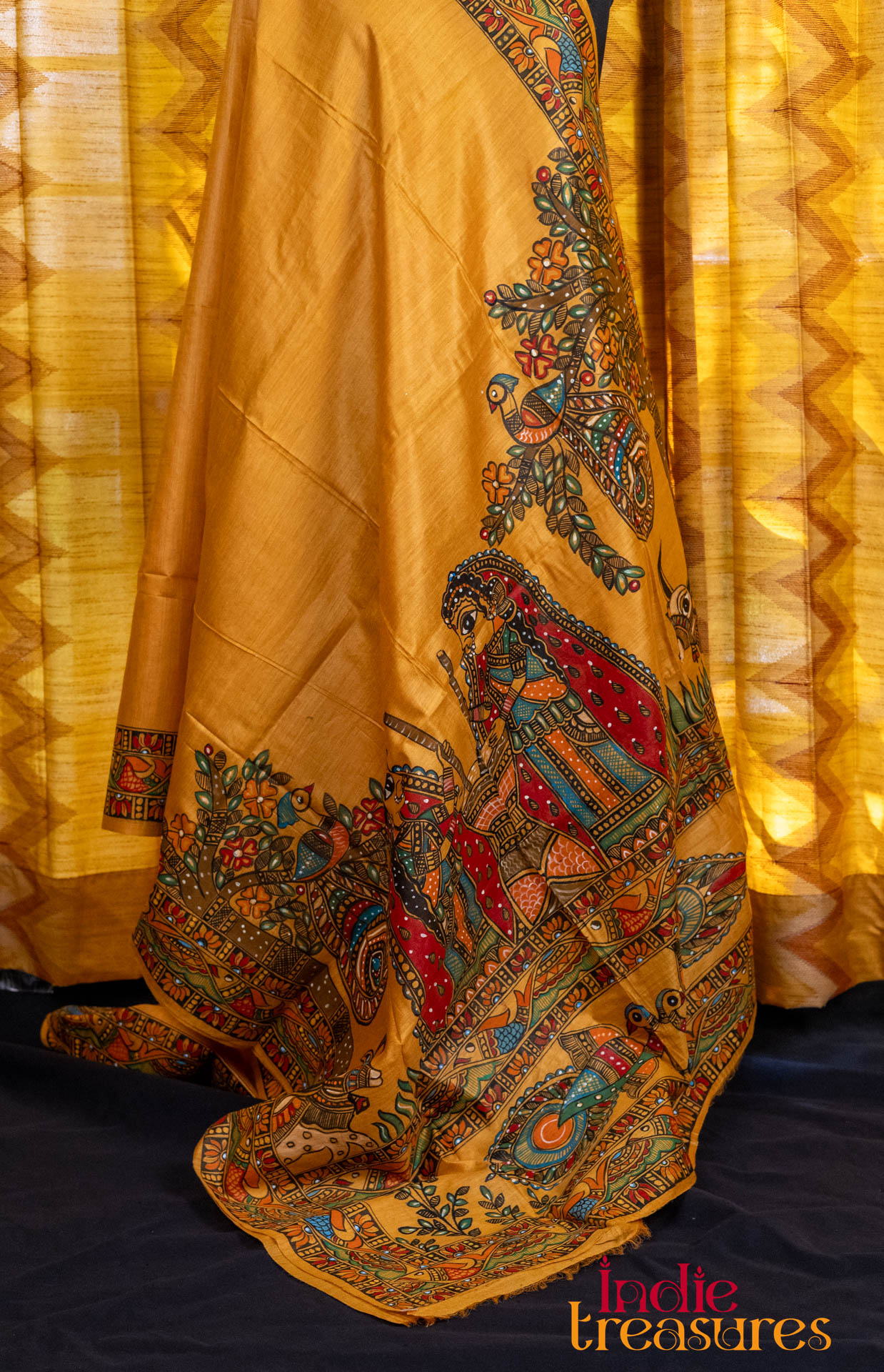 Madhubani on Tussar Silk - Image 8