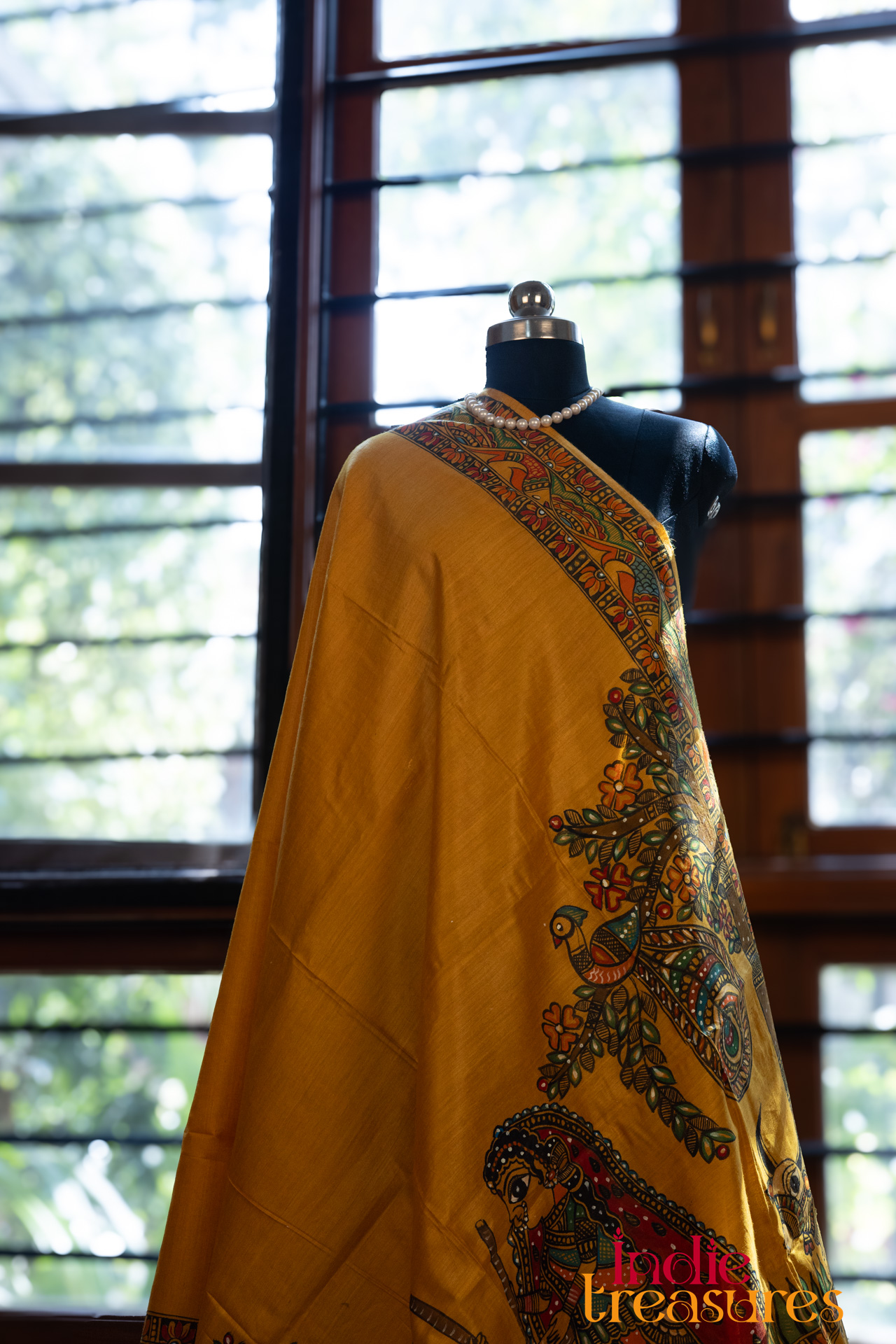 Madhubani on Tussar Silk - Image 9