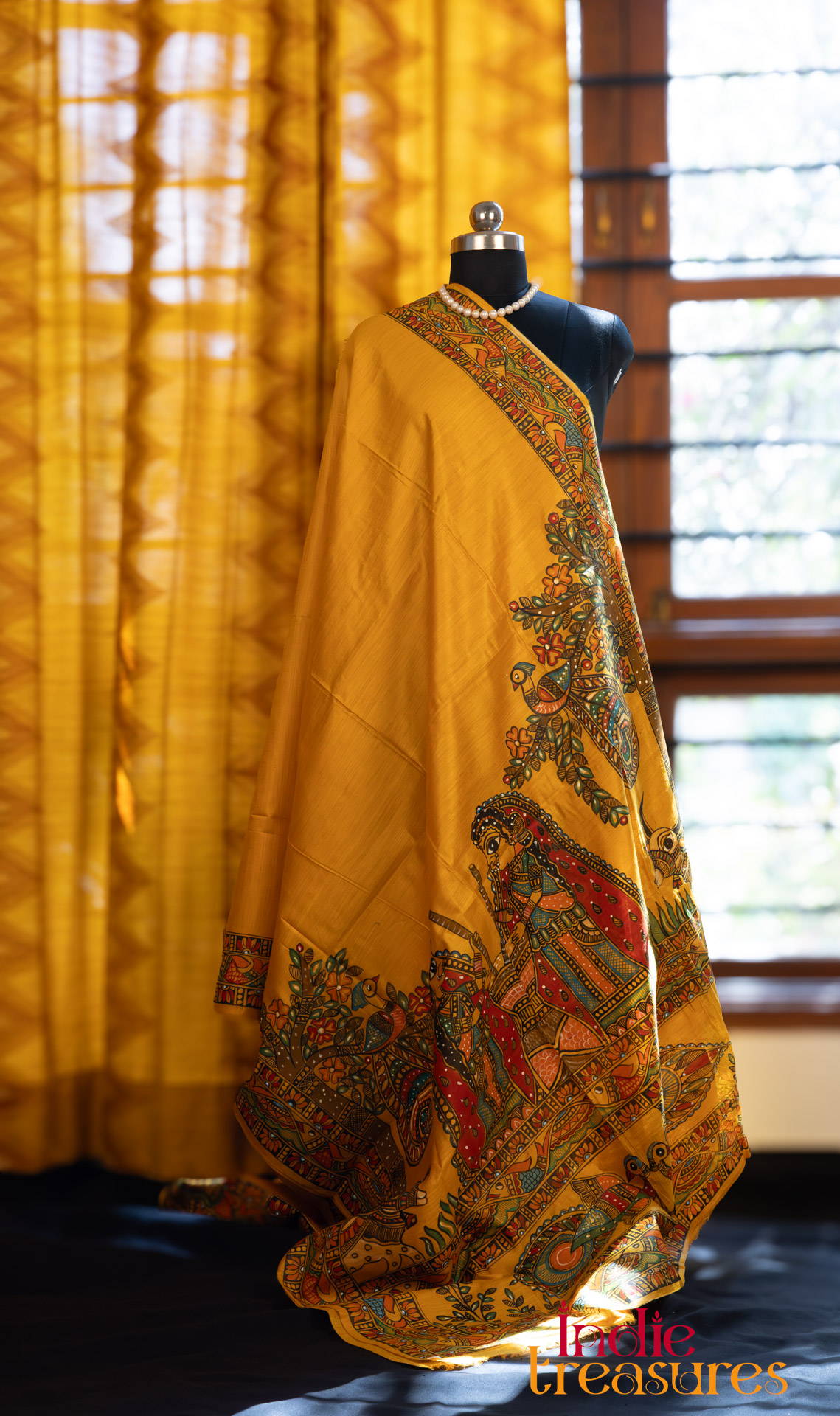 Madhubani on Tussar Silk - Image 10