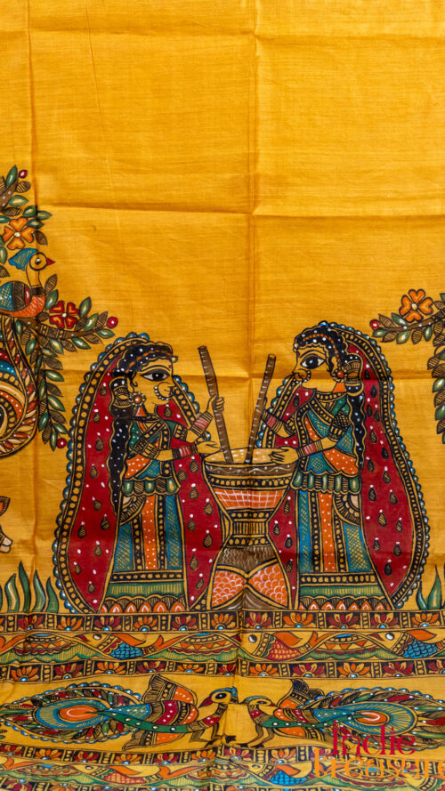Madhubani on Tussar Silk