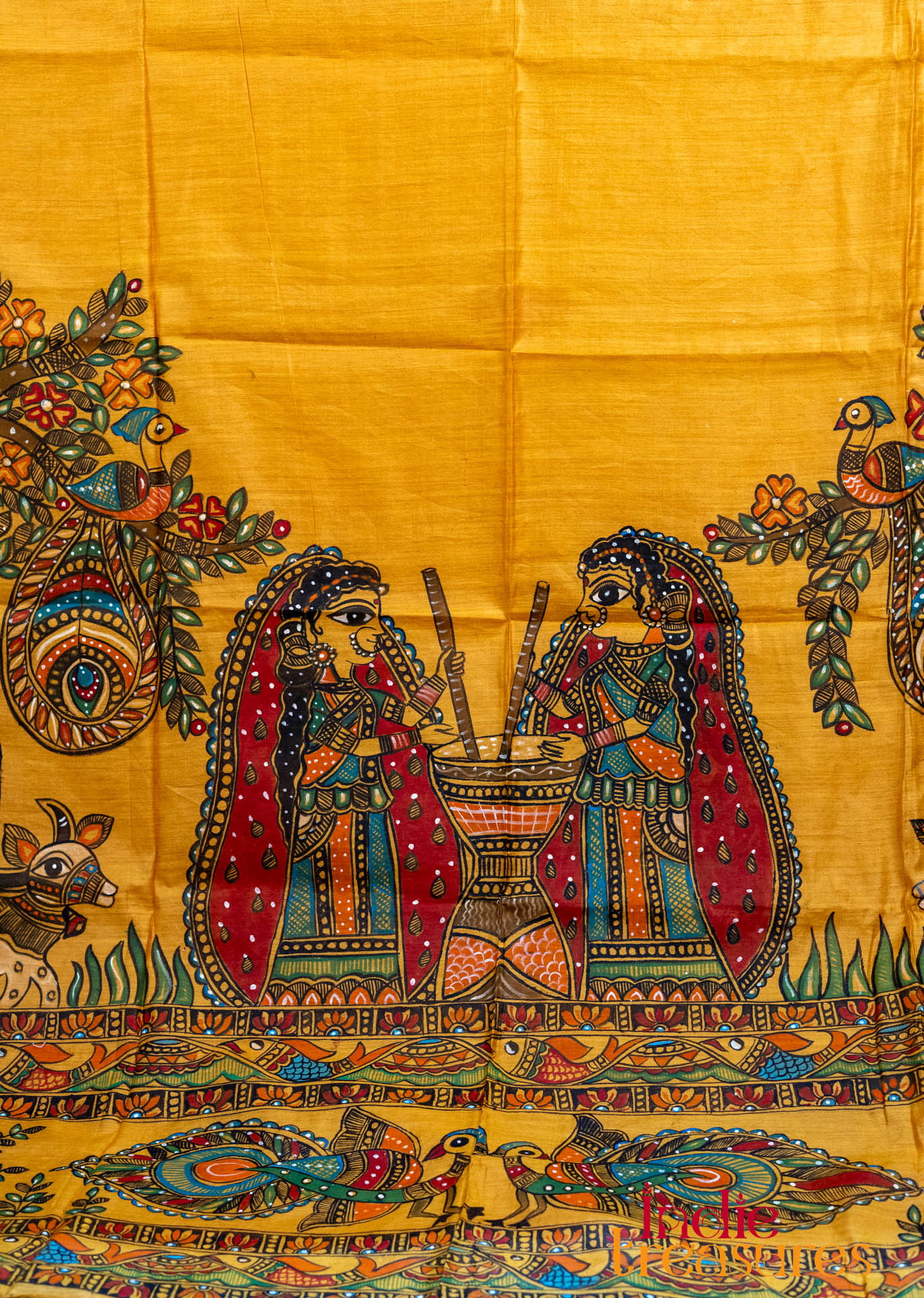 Madhubani on Tussar Silk