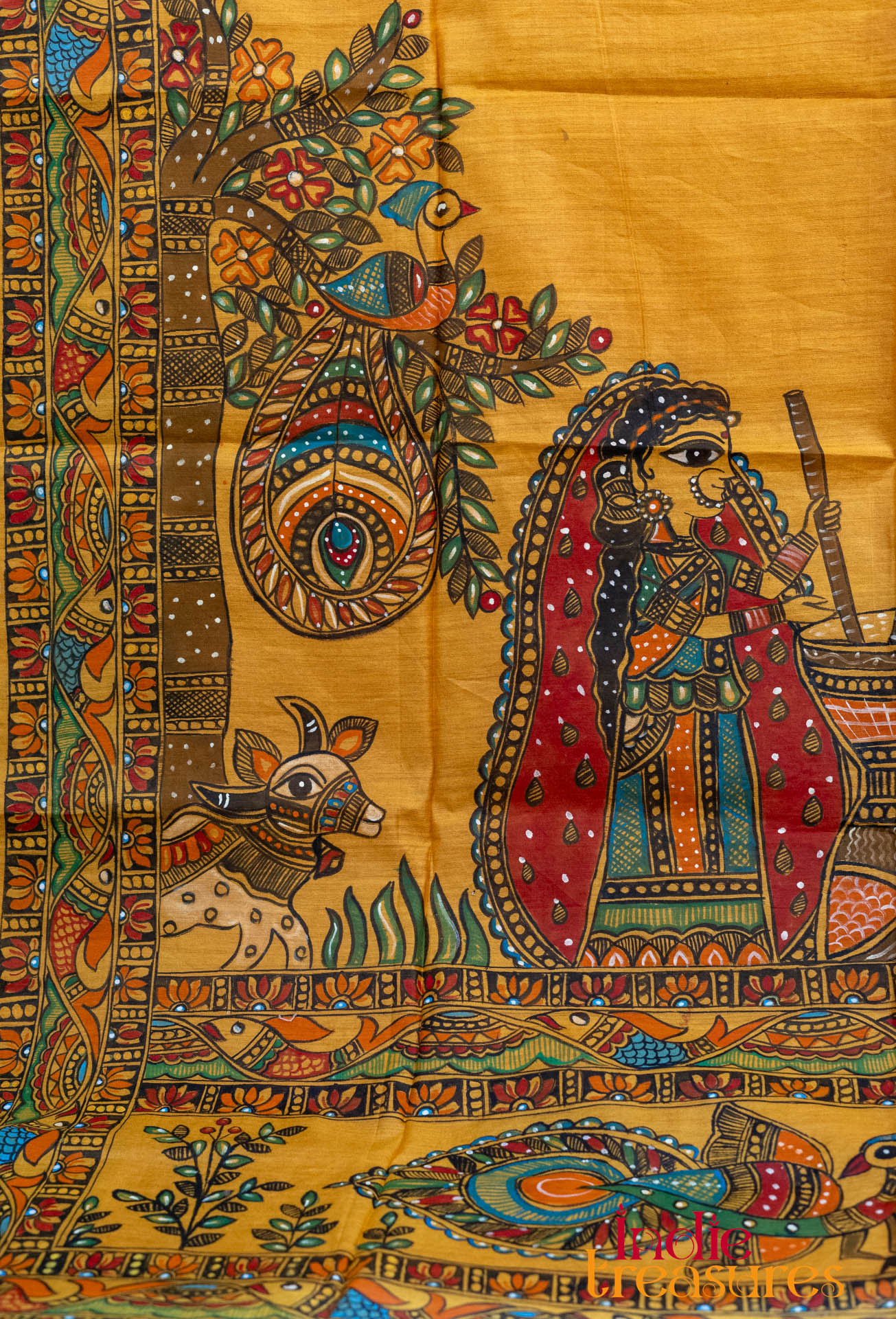Madhubani on Tussar Silk - Image 3
