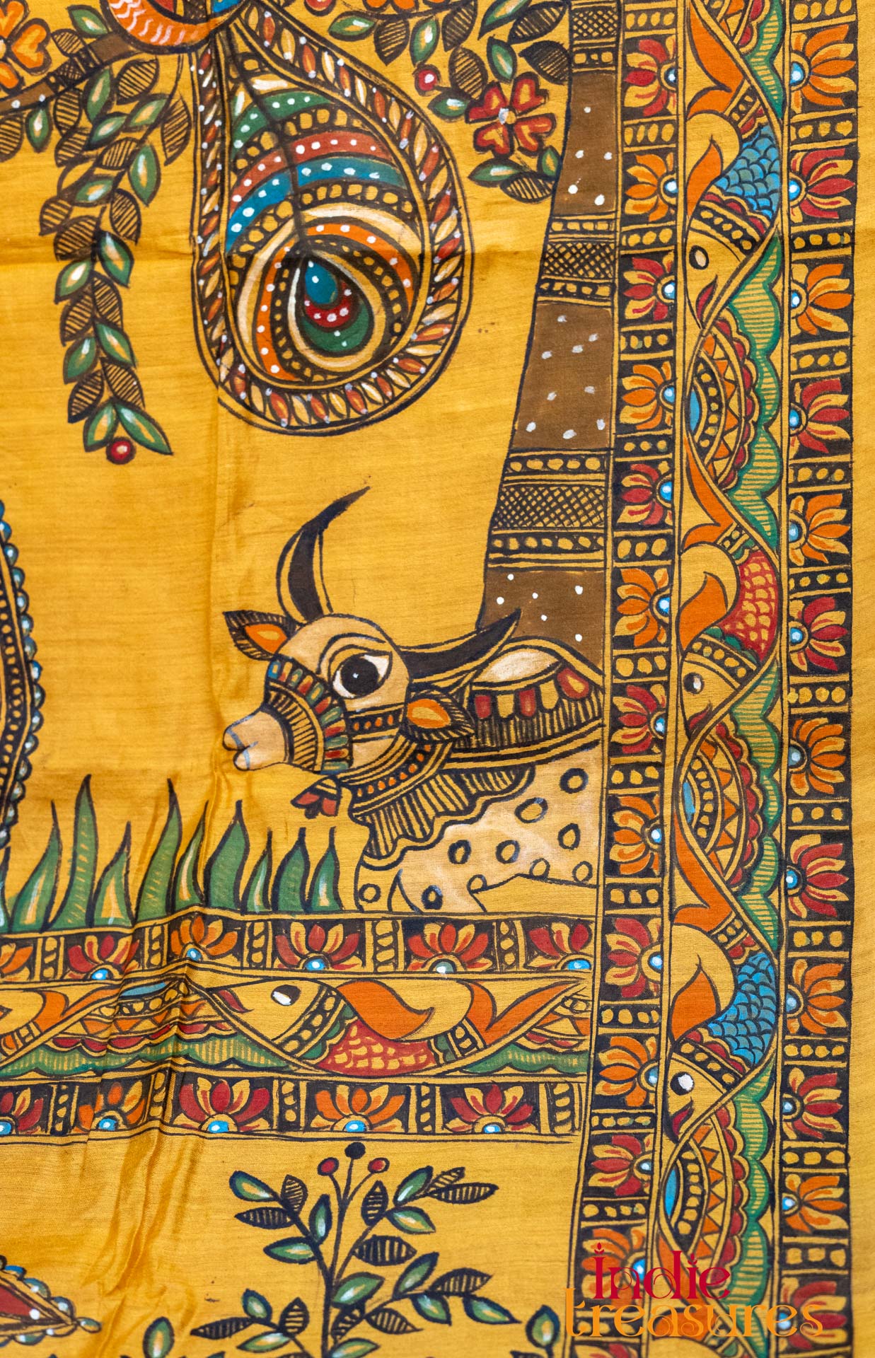 Madhubani on Tussar Silk - Image 6