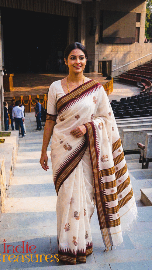 Kasuti Hand Embroidered Raw Silk Saree
